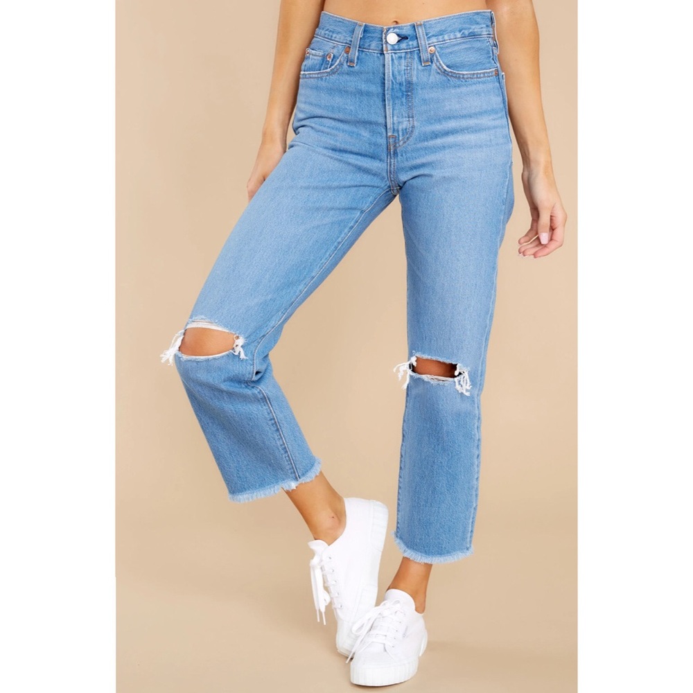 Levi’s Wedgie High-Waisted Distressed Straight Jean - Market Street